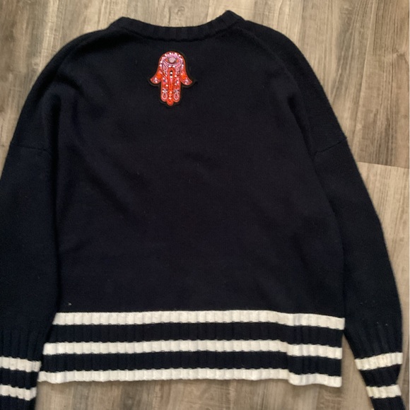 Cinq de Sept wool blend sweater with patches size medium - Picture 5 of 6